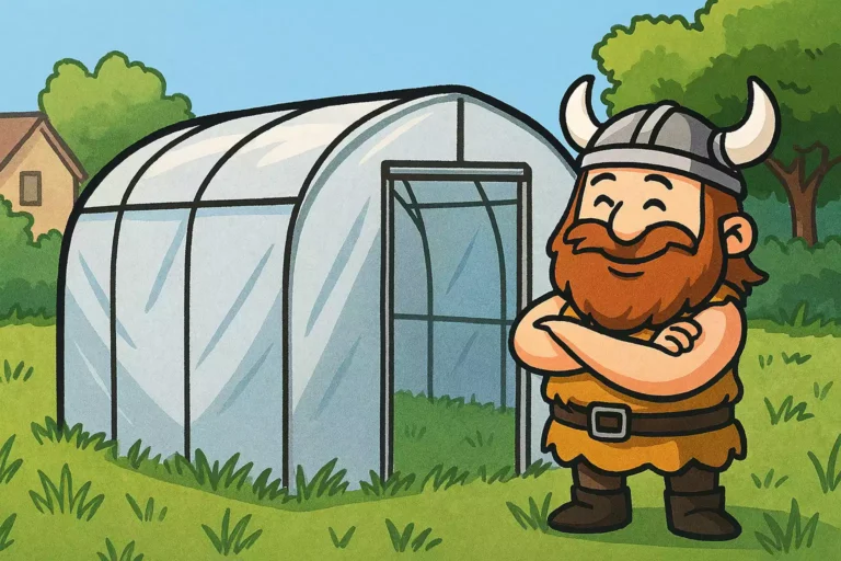 Gaulois fier de sa serre de jardin pied droit fabriquée en France