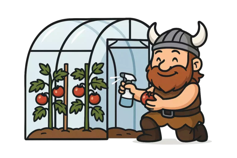 Nos conseils 13 Un personnage montre comment cultiver des tomates sous serre