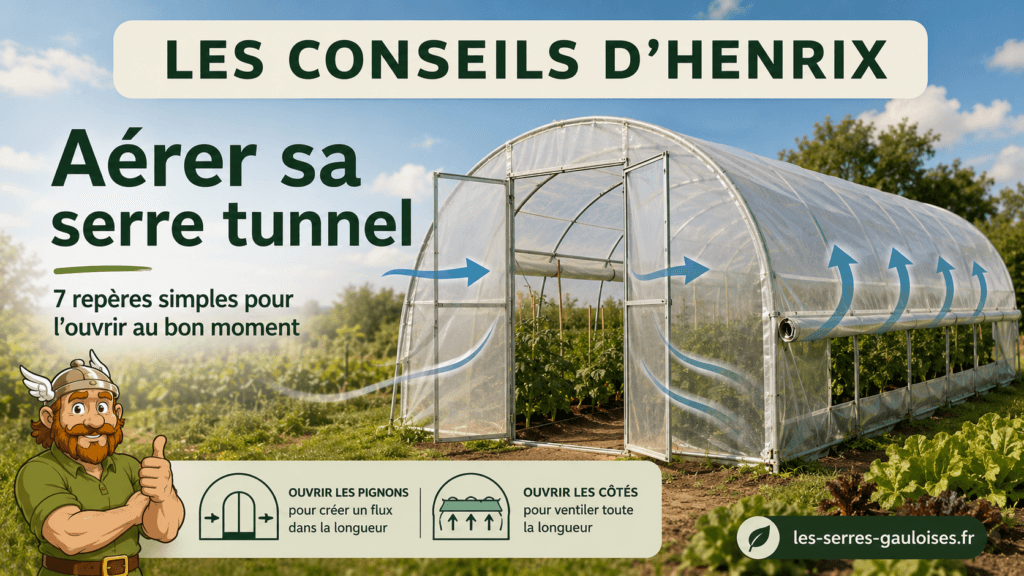 Serre tunnel : 7 repères essentiels pour bien l’aérer